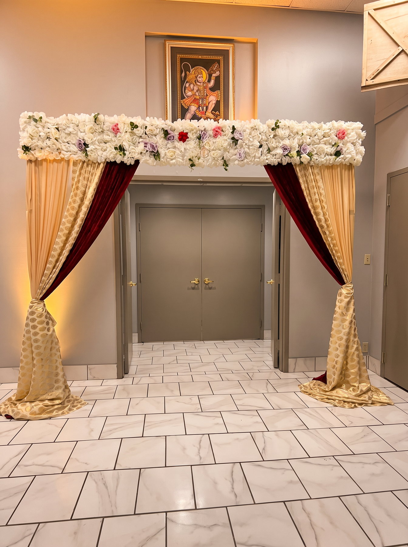 Floral welcome display for an Indian celebration